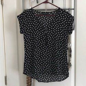 Cute polka dot shirt sleeve blouse